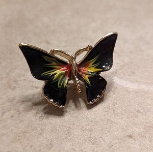 Black Enameled Butterfly 🦋 Brooch/Pin